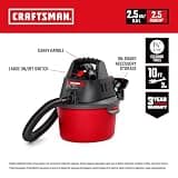 CRAFTSMAN CMXEVBE17250 2.5 Gallon 2.5 Peak HP Portable Shop Wet/Dry Vacuum