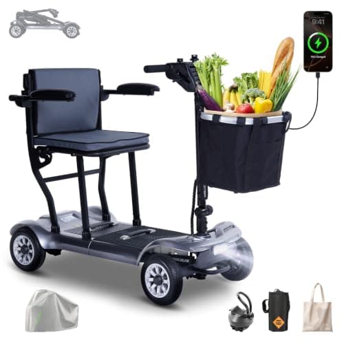 PAISEEC D3 Ultra Light Folding Travel Mobility Scooter