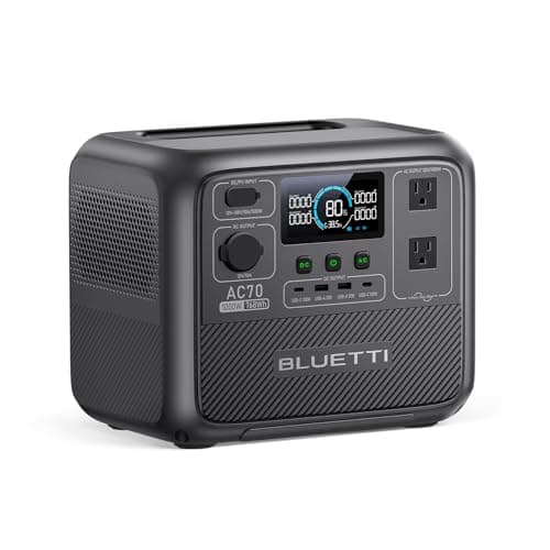 BLUETTI AC70 Portable Power Station - 768Wh Capacity, 1000W AC Output