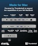 Plugable TBT-UDM Thunderbolt 4 Docking Station with Dual 4K Monitor Support