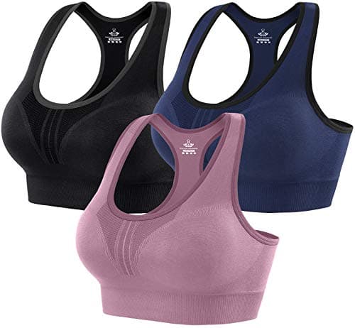 Heathyoga High Impact Padded Racerback Sports Bra Multi-Pack for Large Busts