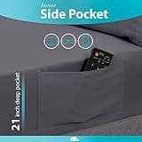 DREAMCARE Brushed Microfiber 6-Piece King Sheet Set with 21-Inch Deep Storage Pockets
