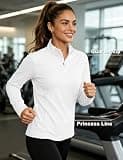 MAGCOMSEN Women's UPF 50+ Quarter Zip Pullover Quick Dry Running Shirt