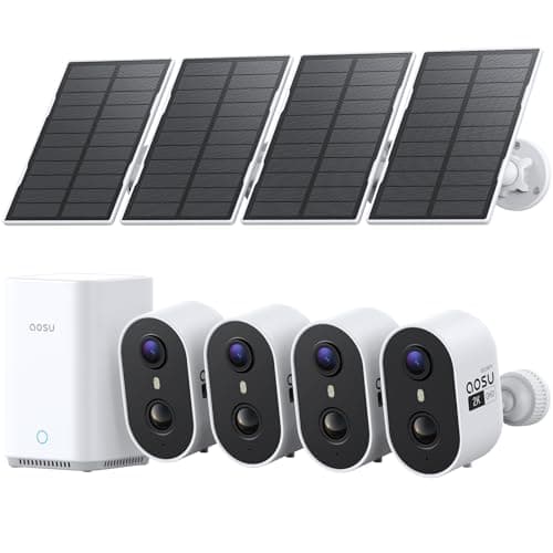 aosu true 2K HD Wireless Solar Outdoor Security Camera 4-Pack with AI Human Detection