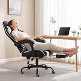 Homall Ergonomic Tech Fabric PC Gaming Chair with Retractable Footrest & Massage