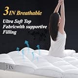 DOWNCOOL 3-Inch Quilted Memory Foam Mattress Topper with Mesh Sides Queen