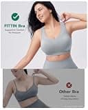 FITTIN Zero-Pressure Seamless Racerback Sports Bra for C-DDD Cup Plus Size Women