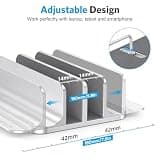 OMOTON Vertical Aluminum Dual-Slot Laptop Stand for Devices Up to 17.3 Inches