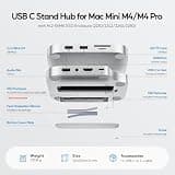 PULWTOP Mac Mini Docking Station with 8TB M.2 SSD Enclosure and 4K@60Hz Output