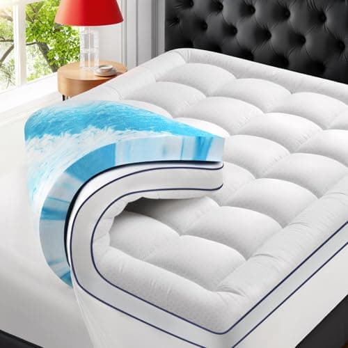 LovingLeashes Premium Dual Layer 4-Inch Gel Memory Foam Mattress Topper King