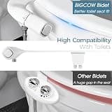 BIGCOW Ultra-Slim Dual Nozzle Frontal & Rear Wash Bidet Attachment Seat