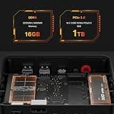 BOSGAME P4 Ultra Mini PC with AMD Ryzen 7 7730U, 16GB RAM, 1TB NVMe SSD