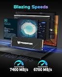 Acer Predator GM7000 2TB PCIe Gen4 NVMe M.2 Gaming SSD with DRAM Cache
