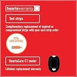 HeartsCare C1 Plus Total Cholesterol Meter Test Kit with Bluetooth Sync
