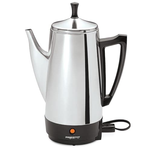 Presto 02811 12-Cup Stainless Steel Electric Coffee Percolator with Stay-Cool Handle
