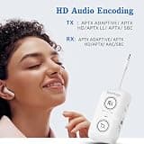 ElecMoga 2026 Upgraded Bluetooth 5.4 Audio Transmitter and Receiver for Airplanes