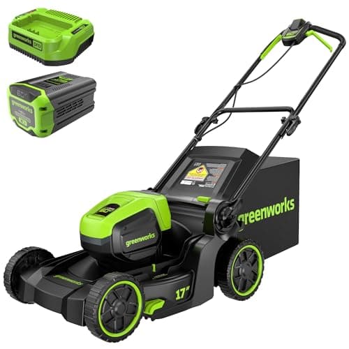 Greenworks Pro 60V 17-Inch Brushless Cordless Push Lawn Mower with 4.0Ah Battery