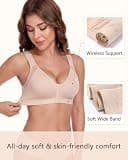 Lemorosy Women's Full Coverage Unpadded Posture Back Minimizer Style Bra