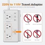 TESSAN 7-in-1 2000W Travel Voltage Converter and Plug Adapter Combo Unit