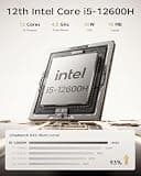 ACEMAGIC K1 Mini PC, Intel Core i5-12600H, 16GB DDR4 RAM, 512GB PCIe SSD Storage