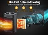 Aikoper Portable Ceramic Box Space Heater with Manual Thermostat NT15-20A