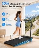 Cardirun 2-in-1 Under-Desk Walking Pad & Treadmill with 10% Manual Incline