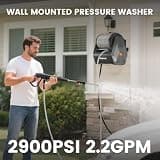 Giraffe Tools Grandfalls Plus Retractable Wall Mount Pressure Washer, 2900 PSI