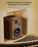 Active Stereo Bookshelf Speakers 36W RMS with Bluetooth 5.4 and AUX Input