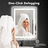 DUMOS 24.1" x 32.1" Dual-Zone LED Bathroom Mirror with Stepless Dimming