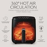 WILLOW Eco Series 6-in-1 Compact Air Fryer with Non-Toxic Glass Cook Basket