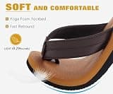 KuaiLu Mens Cushioned Yoga Mat Memory Foam Flip Flop with Faux-Leather Strap