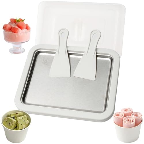At Home Stainless Steel Ice Cream Roller Maker Machine with Storage Lid