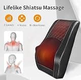 Boriwat Back Massager with Heat, 3D Kneading Massage Pillow with Remote