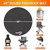 DocSafe 48-Inch Round Fire Pit Mat for Large Decks, Patios, and Outdoor Spaces
