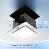 AIRNATUX Rust-Proof Metal Bathroom Exhaust Fan with 3-CCT Adjustable LED, 110 CFM