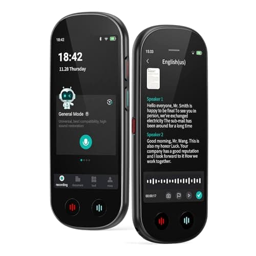 HUREWA Standalone AI Voice Recorder Touchscreen Display and 5MP Camera