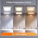 Gaciban Shower Ceiling Mount Vent Fan with 1200lm 3CCT LED Light Combo, 150 CFM