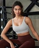 Running Girl High Support Molded Cup Racerback Sports Bra for Large Busts
