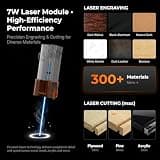 Carverall K15 Pro Modular 7W Blue Diode Laser Engraving Machine with Safety Shield