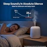 Clarston 2-Liter Cool Mist Ultrasonic Desk Humidifier with 360-Degree Adjustable Nozzle