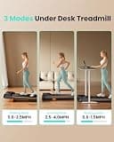 Abonow Ultra-Slim Compact Under Desk Walking Pad with 8% Manual Incline