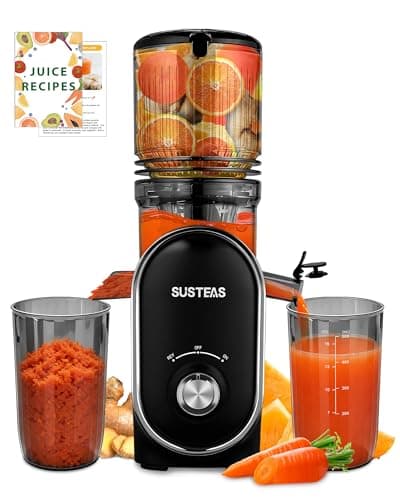 SUSTEAS 300W Cold Press Masticating Juicer with 5.3-Inch Extra-Large Chute