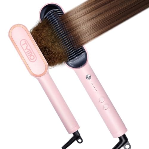 TYMO Ring Pink Edition Hair Straightener Brush Hot Comb