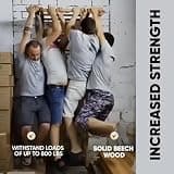Swedish Ladder Wall Stall Bars with Removable Pull-Up and Dip Station