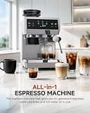 AMZCHEF Espresso Machine with Built-in Grinder and Precise PID Control