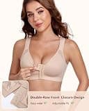 Lemorosy Women's Full Coverage Unpadded Posture Back Minimizer Style Bra