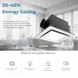 AIRNATUX Rust-Proof Metal Bathroom Exhaust Fan with 3-CCT Adjustable LED, 110 CFM