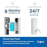 TP-Link Tapo 2K+ Smart Video Doorbell D225 with 180-Degree Field of View