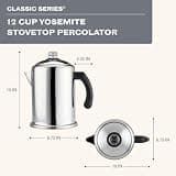 Farberware Yosemite 12-Cup Classic Stainless Steel Stovetop Coffee Percolator