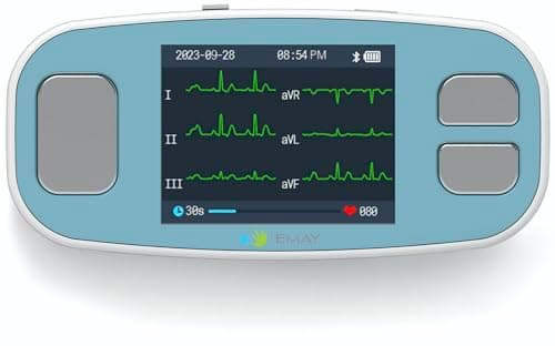EMAY 6L Portable Standalone EKG Monitor with Built-In Screen and Memory